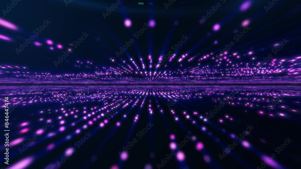 Aufkleber abstract purple glowing energy hi-tech lines and digital particles tunnel with bokeh effect backgrou