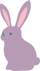 A cartoon rabbit with a pink ears