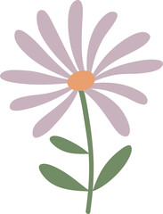 Decoration flower with green leaves