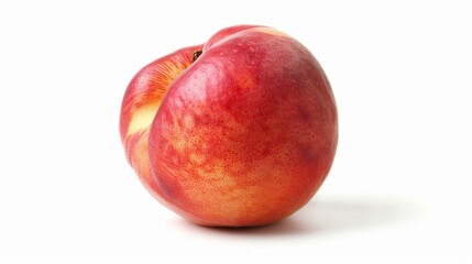 Obraz premium Single Nectarine on White Background, Generative AI