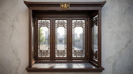 Generative AI. Embrace the allure of the Orient with this beautiful Chinese-style room, adorned with intricately carved wooden doors and windows. A true masterpiece that effortlessly blends elegance 
