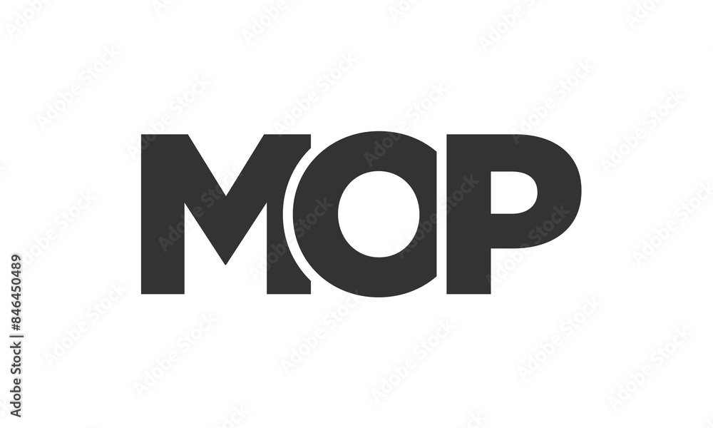 Poster mop logo design template with strong and modern bold text. initial based vector logotype featuring s