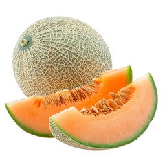 Cantaloupe Isolated on a Transparent Background