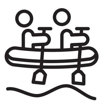 people paddling boat on water clip art preview