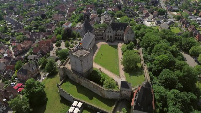 Bad Bentheim Castle, is nestled within the quaint town of Bad Bentheim, Germany.