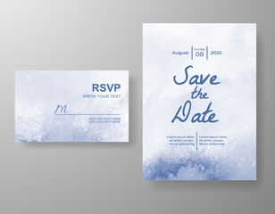 Wedding invitation with abstract watercolor background