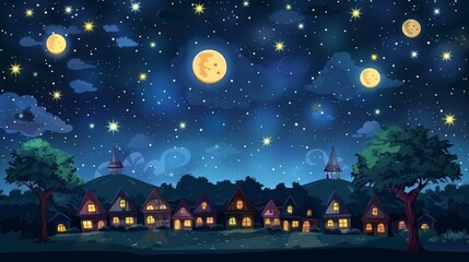 Fototapeta premium Starry Night Sky in the Countryside