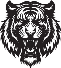 Powerful Tiger Head Silhouette