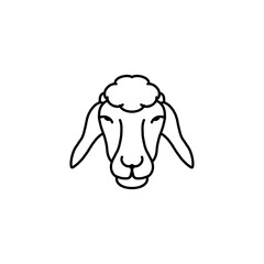 Sheep head icon. Linear vector illustration from sheeps collection. Outline sheep head icon vector. Thin line symbol for use on web and mobile apps, logo, print media.