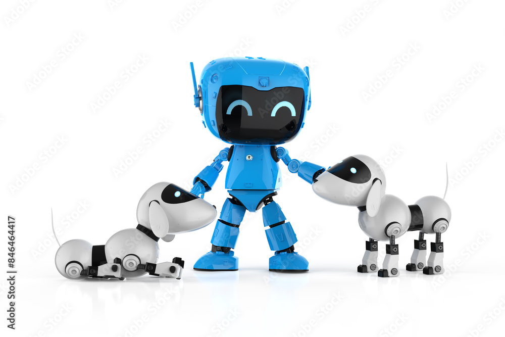 Poster ai personal assistant robot with dog robot