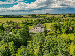 Castle in Grodziec Śląsk, aerial view