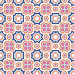 Vibrant geometric design on white backdrop, abstract composition ideal for wallpaper