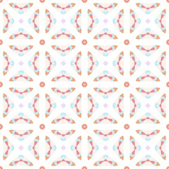 orange and blue geometric wallpaper with a white background and small triangles