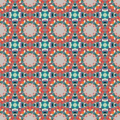 a flowery design with a pink background and orange and blue flowers