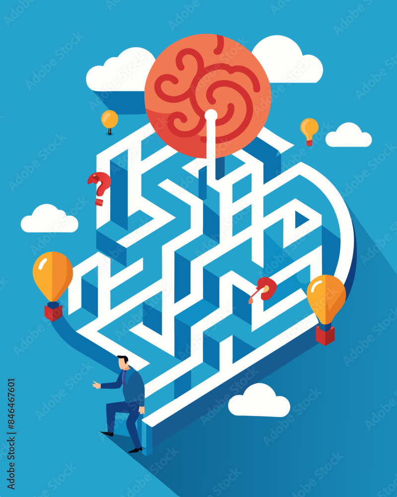 Poster the maze is a confusing web of conflicting thoughts and emotions making it difficult to find a clear