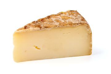 Traditional French goat cheese, isolated on white background