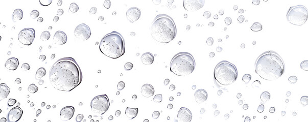 Abstract close-up of water droplets on a black background, showcasing the beauty and simplicity of bubbles in macro photography.