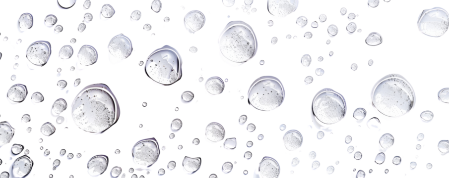 Abstract close-up of water droplets on a black background, showcasing the beauty and simplicity of bubbles in macro photography.
