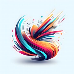 AI Generate of Colorful Art Create Dynamic Abstract Art, Isolate in White Background. Light Element Vector for Logo, Design, Background.