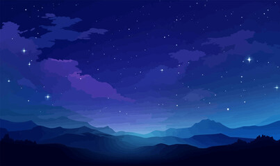 Starry Sky with Milky Way vector simple 3d smooth isolated illustration