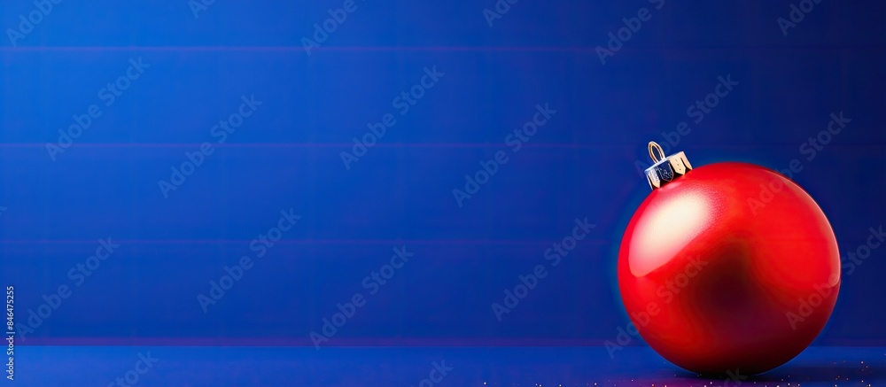 Aufkleber the image features a stunning blue christmas ball placed on a vibrant red background creating a capt