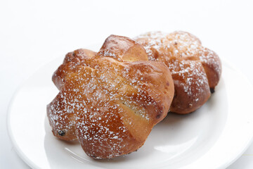 sweet bun on the white