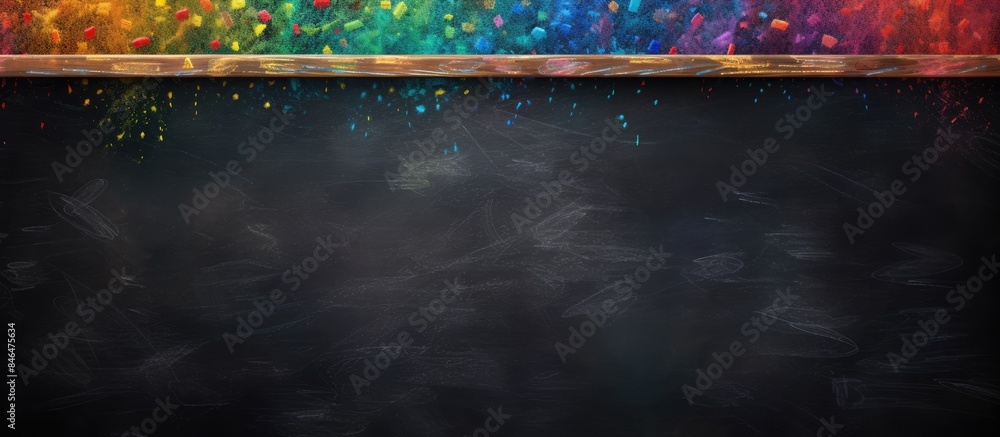 Poster The image depicts a chalkboard covered in colorful crayon marks representing the concept of learning in a school environment It provides a visual representation of education and the use of a traditio