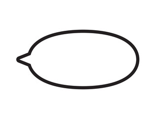 丸いふきだし　左　モノクロ　白黒　線画　シンプル　イラスト　素材