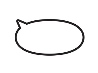 丸いふきだし　左上　モノクロ　白黒　線画　シンプル　イラスト　素材