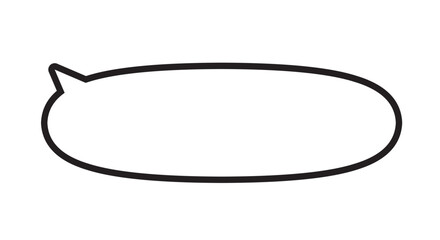 丸いふきだし　左上　横長　モノクロ　白黒　線画　シンプル　イラスト　素材