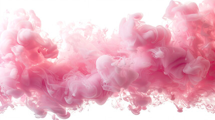 Fototapeta premium Pink smoke or paint in water isolated on white background with clipping path.