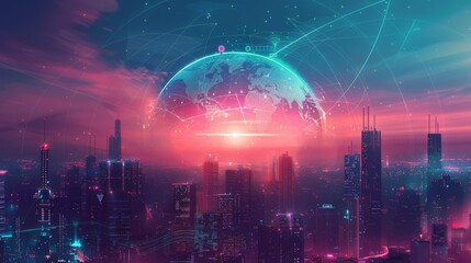 Fototapeta premium Technology World Illustration