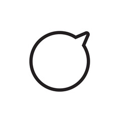 丸いふきだし　右上　モノクロ　白黒　線画　シンプル　イラスト　素材