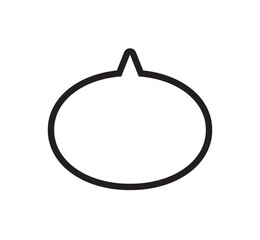 丸いふきだし　上　モノクロ　白黒　線画　シンプル　イラスト　素材