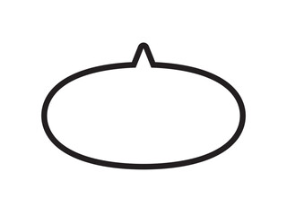 丸いふきだし　上　モノクロ　白黒　線画　シンプル　イラスト　素材