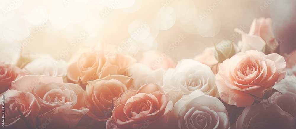 Poster soft and dreamy vintage rose background with a copy space image