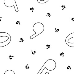 Musical notes. Seamless pattern. Coloring Page. Hand drawn style. Vector drawing. Design ornaments.