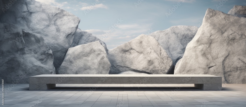 Poster The image features a background made of stone providing ample space for any desired content or visuals