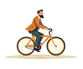Man in a suit riding bicycle vector isolated