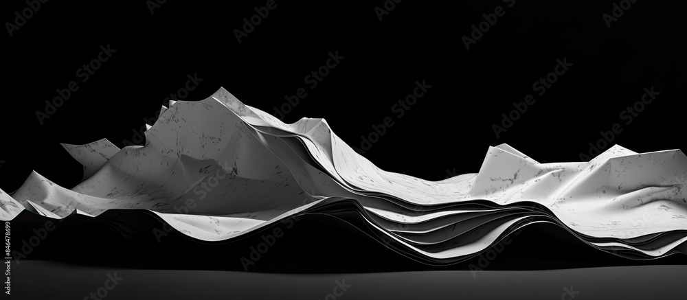 Poster There is a torn black and white paper in the image with empty space available for copying
