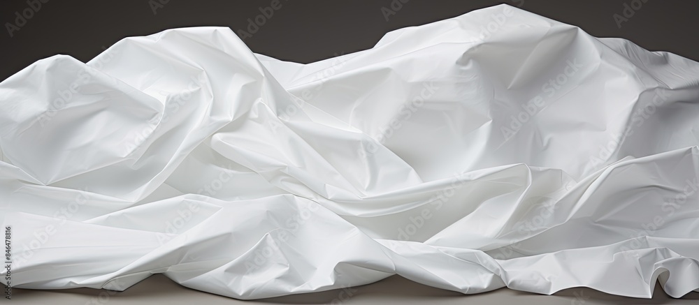 Aufkleber copy space image of a crumpled white paper with a smooth texture