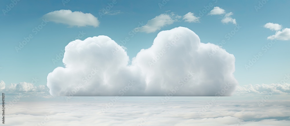 Aufkleber Copy space image with the word LARGE set against a backdrop of a sky painted with fluffy white clouds