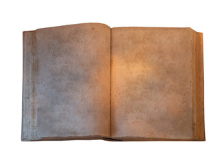  open old book on white background