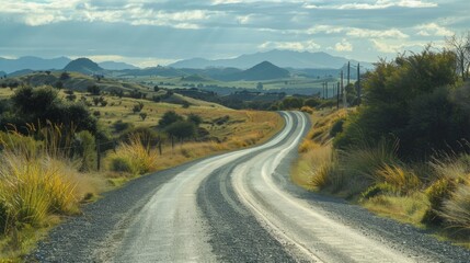 The road twists and turns through the Abode revealing evershifting mirages along the way. . AI generation.