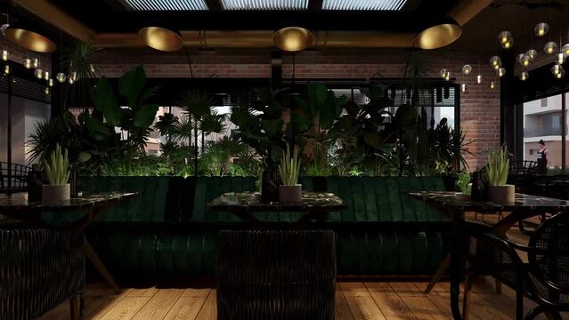 restaurante de lujo de estilo industrial 