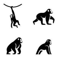 Chimpanzee Logo icon design illustration