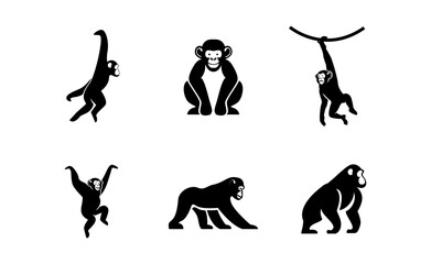 Fototapeta premium Chimpanzee Logo icon design illustration