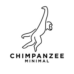 Chimpanzee Line Logo icon design illustration