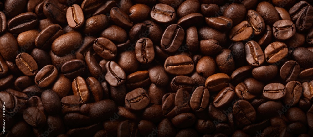 Poster copy space image of a background consisting of raw coffee beans