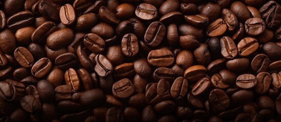 Naklejka premium Copy space image of a background consisting of raw coffee beans